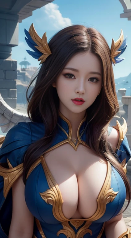 (aesthetic, there is nothing: 1.2), Professional photographer, Kayle&#39;s role in the League of Legends game，huge ，exposing her chest，huge ，huge breasts，exposing her chest，Show breasts，