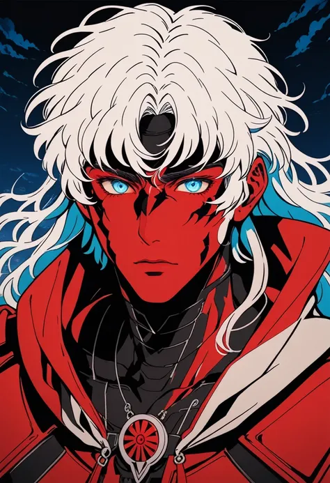 1boy, Griffith ,Berserk, A complex character who starts as a friend but becomes a ruthless antagonist. His transformation is chilling and unforgettable, (masterpiece), (best quality), (ultra-detailed), very aesthetic, illustration, disheveled hair, perfect...