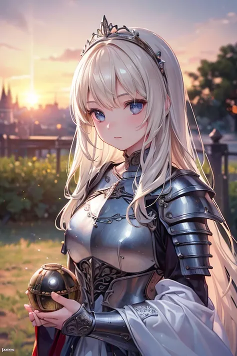 (masterpiece), (extremely intricate:1.3), (realistic), portrait of a girl, the most beautiful in the world, (medieval armor), metal reflections, upper body, outdoors, intense sunlight, far away castle, professional photograph of a stunning woman detailed, ...