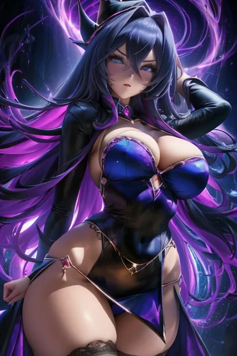 The prompt for generating a high-quality image of a dark magician with big breasts, a sexy pose, and a sexy dress could be as follows:

"(best quality,4k,8k,highres,masterpiece:1.2),ultra-detailed,(realistic,photorealistic,photo-realistic:1.37),dark magici...