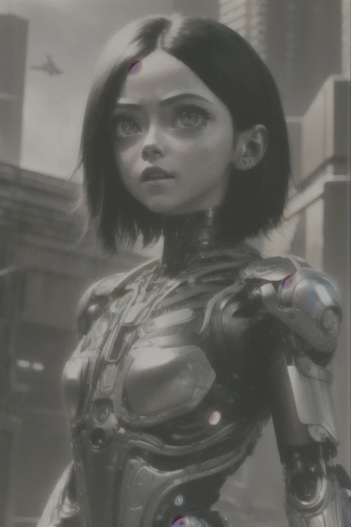 alita: battle angel, (cyborg girl:1.2), sci-fi, cyberpunk uhd, hdr, 16k, ((masterpiece)), alita woman