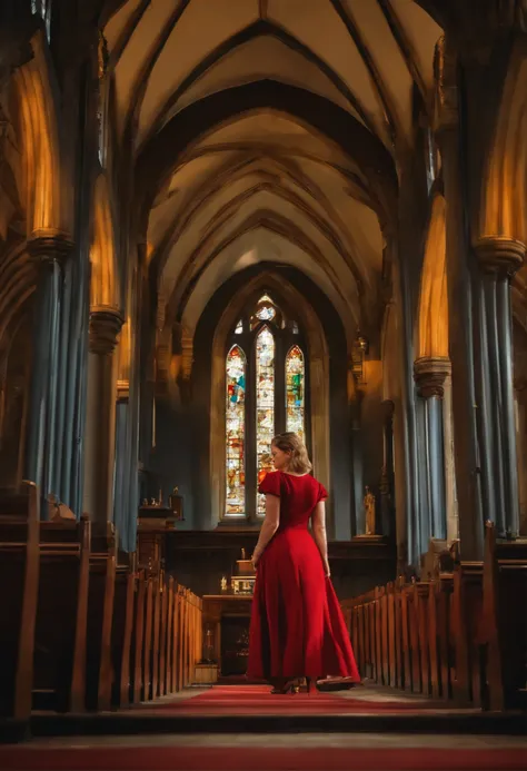 Maisie Wiliams in a church