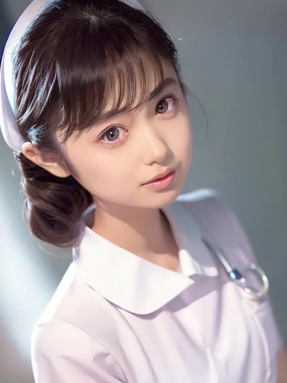 1 girl,(wearing white nurse clothes:1.2),(raw photo, highest quality), (realistic, photo-realistic:1.4), masterpiece, very delic...