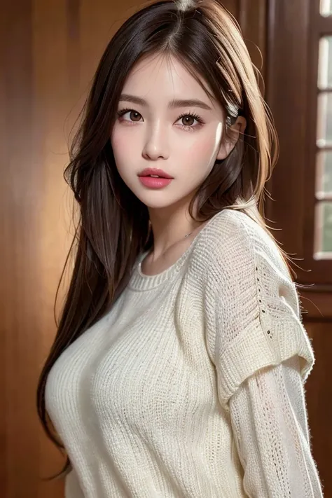 (8K, highest quality, masterpiece:1.2), (realistic, Photoreal:1.37), super detailed, one girl, cute, solo,((kissing face)), close your eyes、Stick your mouth out,  (hair length: 1.2), Floating hair NovaFrogStyle, Upper body, Pastel color blouse