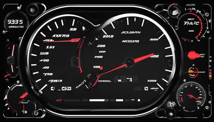 Clutch , breaks, accelator and speedometer in opacity mode in black screen