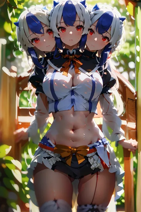 (masterpiece, best quality), best quality, (ultra-detailed), (3heads:1.5), 1girl, (tokiko:1.3), masterpiece, best quality, ultra quality, ultra resolution, ultra detail, black top, crop top, ((stomach)), midriff, ((groin)), open belly, black skirt, normal ...