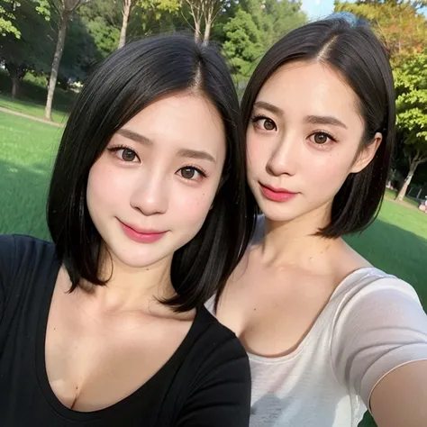 (kawaii 24 year-old Japanese girl, Nogizaka idol, Korean idol), healthy female athlete body, (glossy black hair, messy very short hair, symmetric and even length hair:1.3), (forehead), (rounded face, black eyes, single eyelid, no makeup, soft smiling:1.2),...