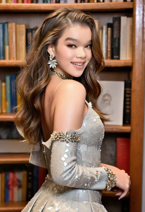 (((beautiful gorgeous hailee steinfeld (haistei), posing for photos, looking sexy, showing off her smile, ruffled lips, long flo...