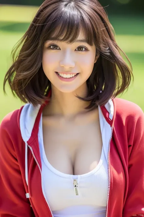 (masterpiece:1.3), (8K, Photoreal, Raw photo, best image quality: 1.4), Japanese female university student、(random hairstyle:1.2)、cleavage:1.2、super detail face、eye for details、double eyelid、chest to chest、sharp focus:1.2、Beautiful woman:1.4、light brown ha...