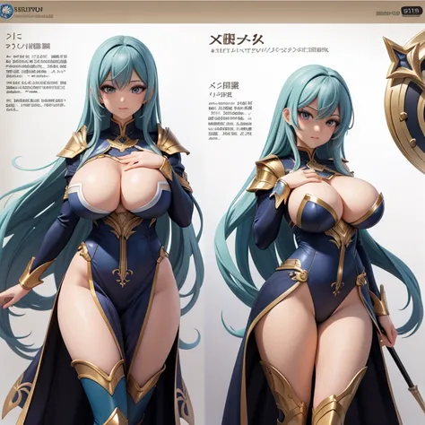  reference sheet, back and front side to side, curvy  thigh , long very long huge breasts , woman, knights of zodiac girl, portrait knights of zodiac girl, extremely detailed artgerm, seductive anime girl, anime goddess, marin kitagawa fanart, 8k high qual...