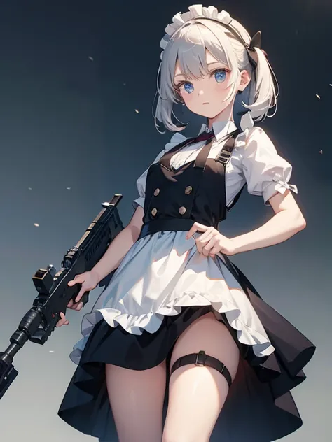 girl　Maid clothes　Anti-tank rifles　rocket launcher　Assault rifle　Beam rifle　hand gun