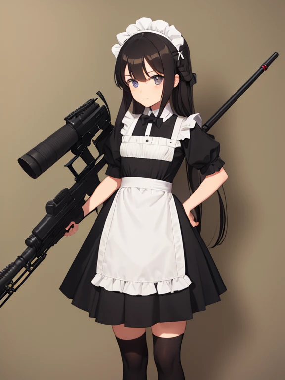 girl　Maid clothes　Anti-tank rifles　rocket launcher　Assault rifle　Beam rifle　hand gun