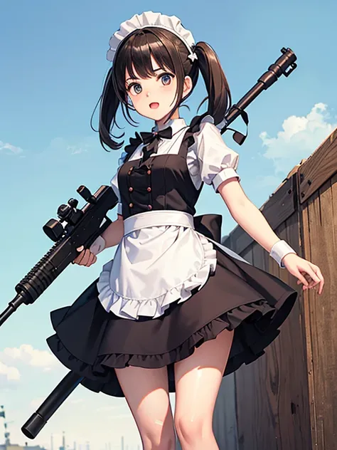 girl　Maid clothes　Anti-tank rifles　rocket launcher　Assault rifle　Beam rifle　hand gun