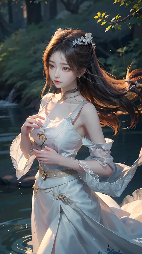 She is graceful，Slim and graceful，Like flowers blooming in spring。Dress elegantly yet refined，The skirt flutters gently in the wind，Like a soft painting。Good looking，Creamy skin，Eyebrows like a distant dai，The eyes are like autumn water，A faint smile on th...