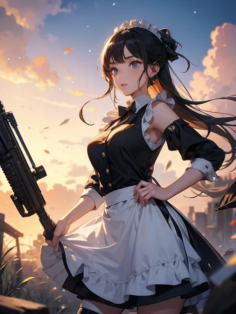 girl　Maid clothes　Anti-tank rifles　rocket launcher　Assault rifle　Beam rifle　hand gun