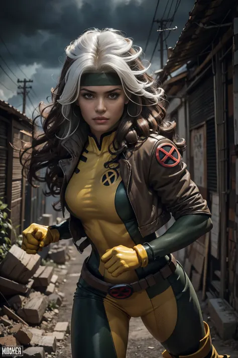 (cuerpo completo),rogue of the x-men,hermosos ojos detallados,hermosos labios detallados,ojos y rostro extremadamente detallados...