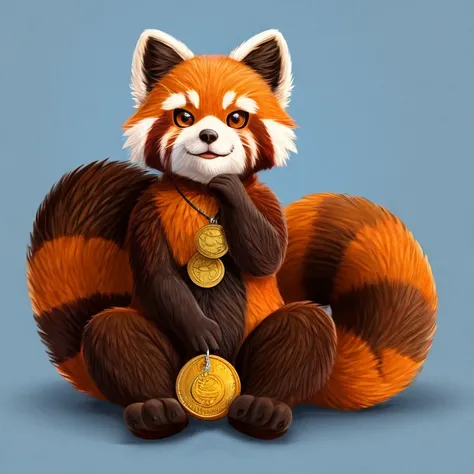 make me a red panda animal themed alt coin meme coin image