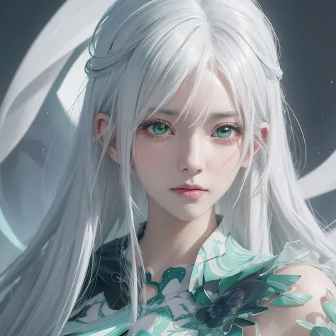 Anime girl with white hair and green eyes, detailed digital anime art, anime style 4k, white haired god, anime art wallpaper 4k, anime art wallpaper 4k, Best Anime 4K Kona-chan Wallpaper, anime art wallpaper 8k, detailed anime artwork, detailed anime art, ...