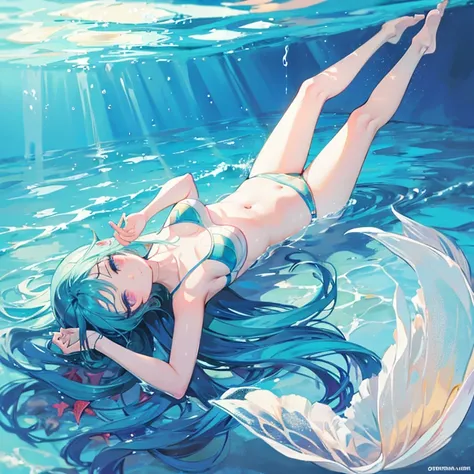 Swimming like mermaid.