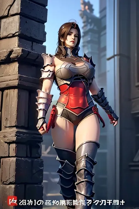  armor,beautiful breasts、huge breasts:1.4，plump breasts