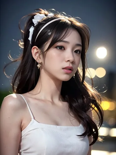 (8K, RAW Photos, Best Quality, High resolution: 1.1), (Surreal: 1.4), (Realistic, Realistic: 1.3), Soft light, girl, Realistic face, Realistic body, Realistic skin, Absurd, masutepiece, (Cute: 1.8), Cute, Solo, (conservative dress: 1.2), Detailed black eye...