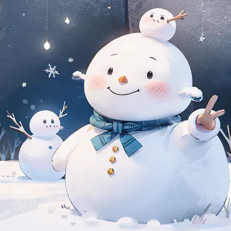 Snowman waving