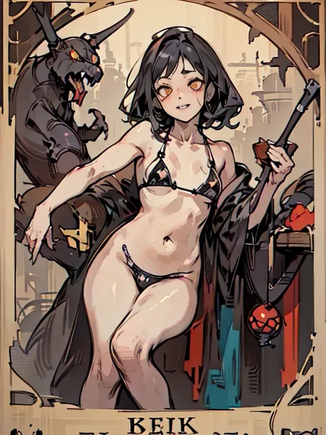 tarot cards、fear clown,bikini,