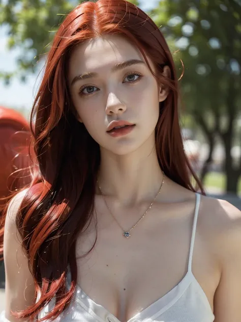 ( masterpiece, top quality, best quality,8k,17 years old girl,ultra detailed,raw photo:1.5),(photorealistic:1.4), (red hair:1.5), (cinematic lighting), PerfectNwsjMajic, , Surrealism, UHD, ccurate, Super detail, textured skin, High detail, Best quality, dy...