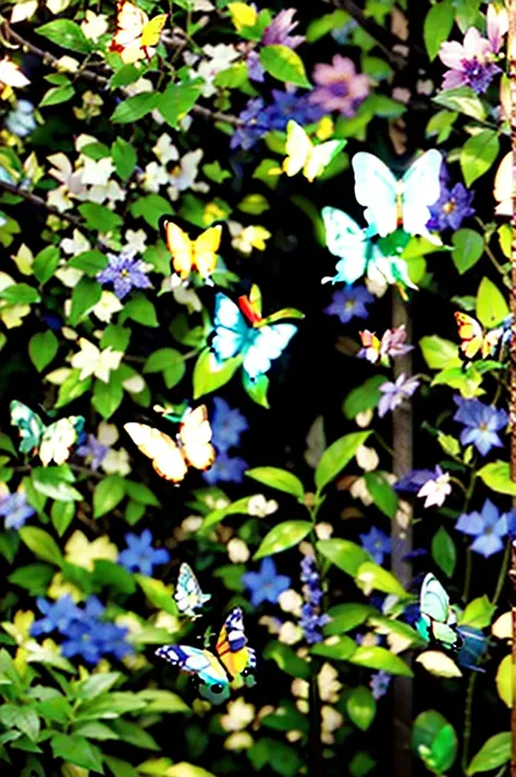 /imagine prompt: 3D, personality: A lush, mystical forest with colorful flowers and sparkling butterflies fluttering around. Sunlight filtering through the leaves, creating a magical atmosphere. unreal engine, hyper real --q 2 --v 5.2 --ar 16:9

