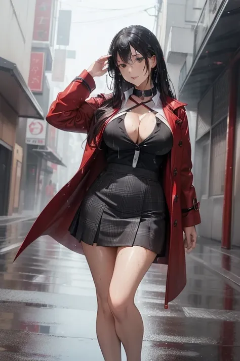 (masterpiece, best quality, Super detailed, 8K, wallpaper, lifelike), (medium shot), seductive girl, plump figure, perfect hands, perfect anatomy, large cleavage, [[[[特写cleavage]]]Huge long saggy breasts, looking at the audience，cleavage],  ((Anime girl as...