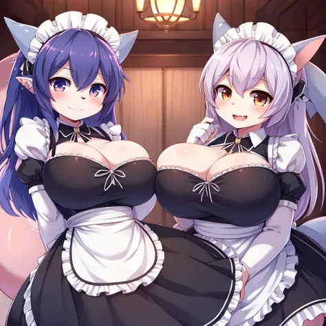 shark girl,furry,Cute Moe,big breasts,Good quality,Good resolution,Wear a maid dress.