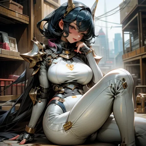 Perfect Cyborg、camel toe、huge tit、Nipple Puffs、cleavage、Plump、Super big breasts、super big butt、Brain modification、sexy、sexyポーズ、lure、cable、wiring、armor