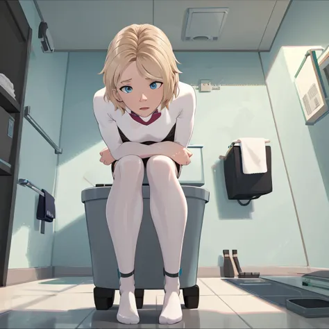 gwen using a toilet