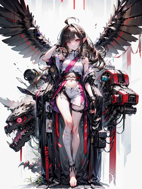 owl ears, wing, feather, nail, mechanic, mechanical body,, ultra become familiar with, masterpiece, highest quality, beautiful, ...