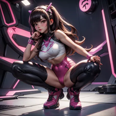 d.va exposed, spread legs, squatting (subtle nudity:1.0)
