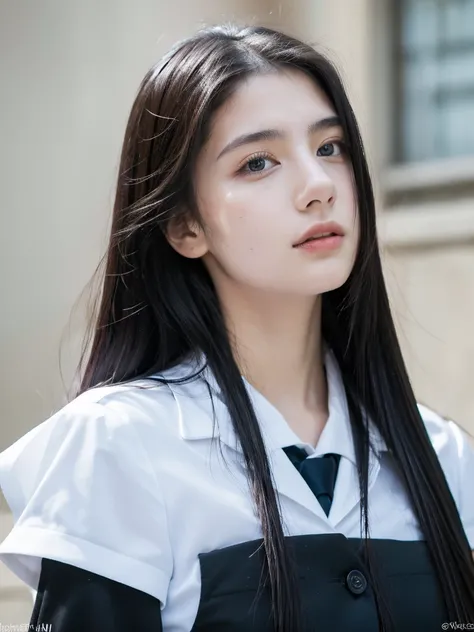 ( masterpiece, top quality, best quality,8k,17 years old girl,ultra detailed,raw photo:1.5),(photorealistic:1.4), (long black hair:1.5), (cinematic lighting), PerfectNwsjMajic, Surrealism, UHD, ccurate, Super detail, textured skin, High detail, Best qualit...