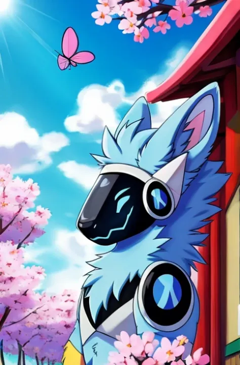 Pokemon 90s Anime Style, (((Light blue fur protogen))) , big chest, day, sexy, sensual, detailed, uploaded to e621, beautiful and detailed portrait of an anthropomorphic Light blue fur protogen, (((male ))) uploaded to e621, zaush, foxovh, movie lighting, ...