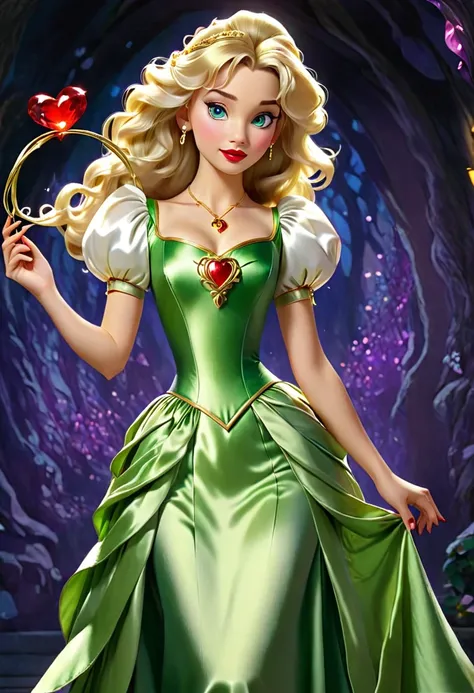 (( Odette also known as the Swan Princess)) in the ((animated movie created by Walt Disney)) Is a  Slender, beautiful, fair skin, Woman with ((amethyst eyes)) ((long shiny blonde, bouncy,curly hair that reaches  pass her back)) ((wavy bangs swept to one si...