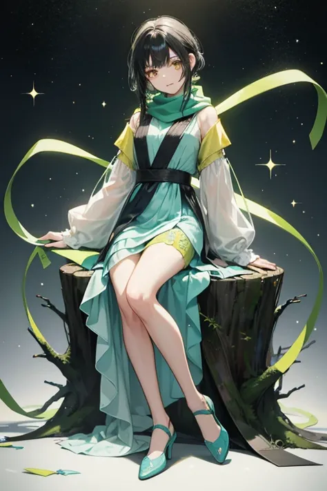 In her former life, she was a humanoid who was notable for having one arm, the other being removed and left as a stump. She had roughly knee-length black hair, lime green skin, and bright yellow eyes. Her outfit consists of a grey dress, flat shoes, and a ...