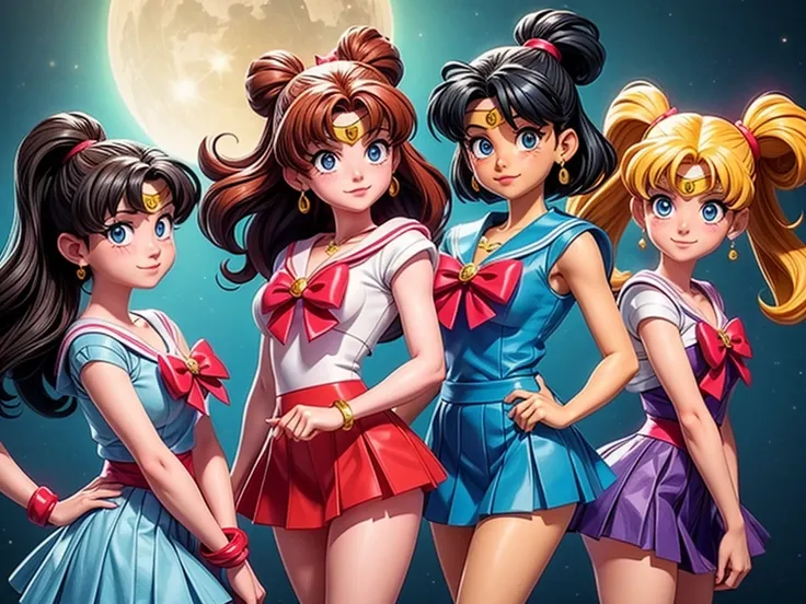 sailor moon、sailor mercury、sailor mars、sailor jupiter、sailor venus