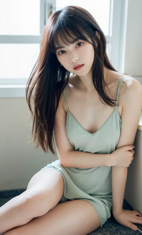 masterpiece、highest quality、16K、ultra high resolution、UHD，Depth of the bounds written、very detailed、soft light、professional lighting、Pale shading、Weak contrast、Japanese、beautiful girl、slender woman、Smooth, silky skin、clear white skin、daytime office、Window ...