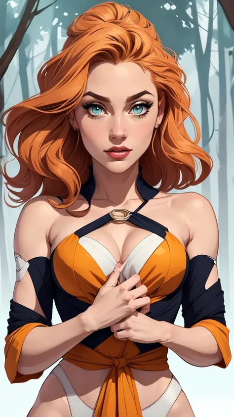 Personagem mulher PinUp dos anos 30 com marcas de guerras Imagem de desenho animado de uma mulher .cartoon style illustration, estilo de arte dos desenhos animados, estilo de arte dos desenhos animados, digital illustration style, design de personagens alt...