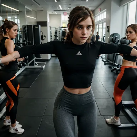 Emma Watson at the gym in tight leggings