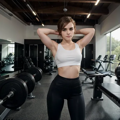 Emma Watson at the gym in tight leggings