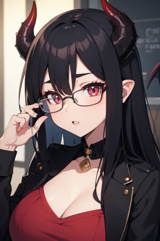 Demon girl with glasses 