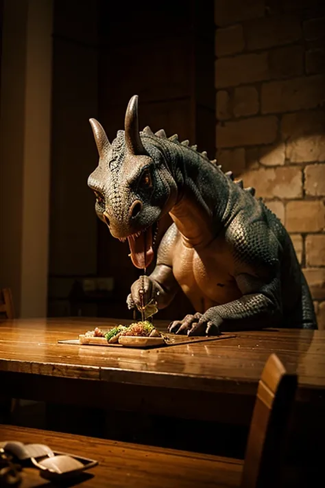 Dinosaur having dinner 