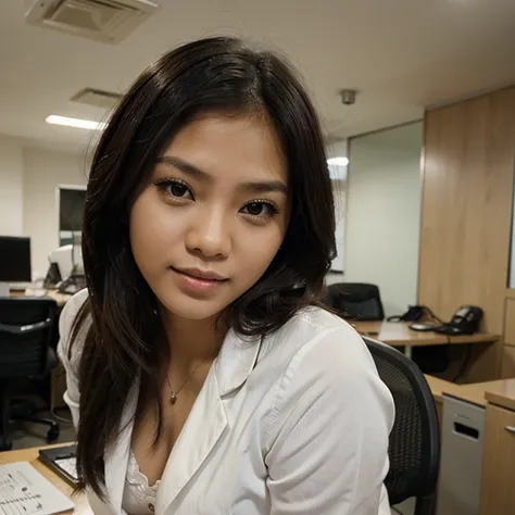 Filipina girl pictures working in office