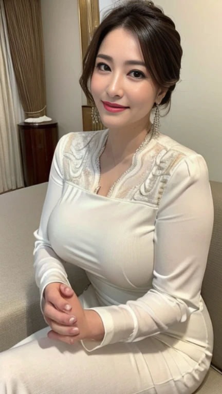 最high quality, 8K, lively, sharp focus, high quality, High resolution, middle-aged women, mature woman, 49 years old, (Full body Esbian), (Detailed face wearing high heels, highly detailed eyes, thick lips, plump body shape、plump face、((big breasts 2.3))、(...