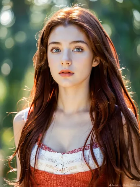 ( masterpiece, top quality, best quality,8k,17 years old girl,ultra detailed,raw photo:1.5),(photorealistic:1.4), (long red hair:1.5), (cinematic lighting), PerfectNwsjMajic, , Surrealism, UHD, ccurate, Super detail, textured skin, High detail, Best qualit...