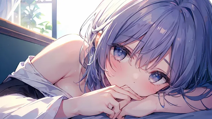 (((A closer look: 1.4))) Kindergarten children, (sitting on the (bed), cinematic light, Slim body with curves, Her skin is perfectly white, soft, And smooth, ((No NSFW)), Very delicate and beautiful CG illustrations, highest quality, High resolution, dynam...